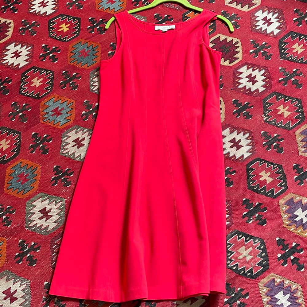 Ann Taylor loft brand new tags on. Red dress sleeveless mid length round neck